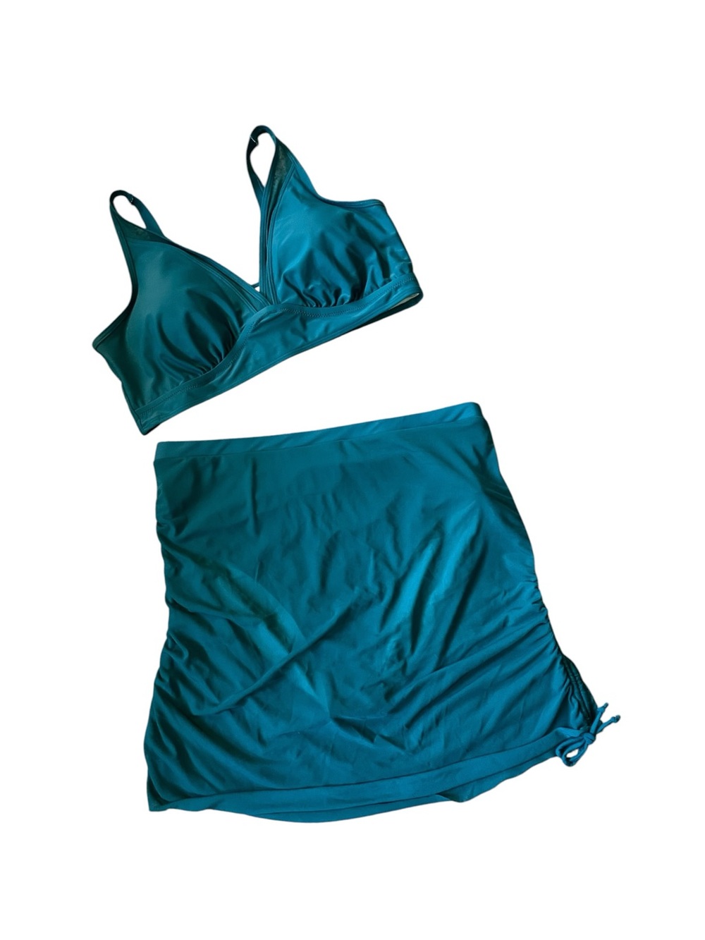 C50- Teal Two-Piece Swim Set - Bikini Top & Skirt
